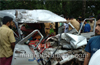 Jeep-lorry collision near Uppala : 5 dead; 8 injured